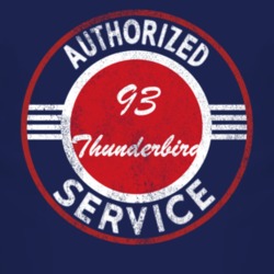 Authorized Service 1993 Thunderbird Distressed Look Dark T Shirt