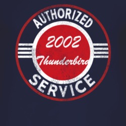 Authorized Service 2002 Thunderbird Distressed Look Dark T Shirt