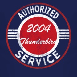 Authorized Service 2004 Thunderbird Distressed Look Dark T Shirt