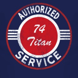 Authorized Service 1974 Chevy Titan Distressed Look Dark T Shirt