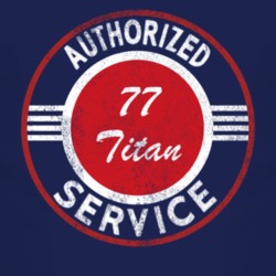 Authorized Service 1977 Chevy Titan Distressed Look Dark T Shirt