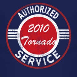 Authorized Service 2010 Chevy Tornado Distressed Look Dark T Shirt