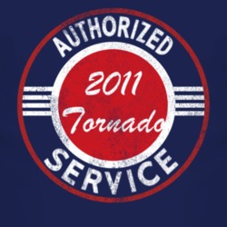 Authorized Service 2011 Chevy Tornado Distressed Look Dark T Shirt
