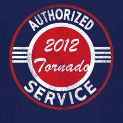 Authorized Service 2012 Chevy Tornado Distressed Look Dark T Shirt