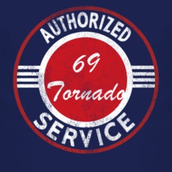 Authorized Service 1969 Oldsmobile Tornado Distressed Look Dark T Shir