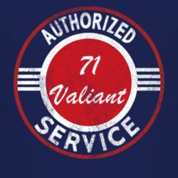 Authorized Service 1971 Chrysler Valiant Distressed Look Dark T Shirt