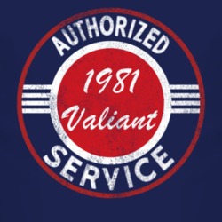 Authorized Service 1981 Chrysler Valiant Distressed Look Dark T Shirt