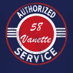 Authorized Service 1958 Vanette Distressed Look Dark T Shirt