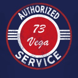 Authorized Service 1973 Chevy Vega Distressed Look Dark T Shirt