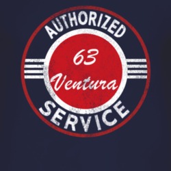 Authorized Service 1963 Pontiac Ventura Distressed Look Dark T Shirt