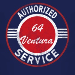 Authorized Service 1964 Pontiac Ventura Distressed Look Dark T Shirt