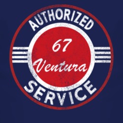 Authorized Service 1967 Pontiac Ventura Distressed Look Dark T Shirt