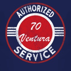 Authorized Service 1970 Pontiac Ventura Distressed Look Dark T Shirt