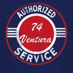 Authorized Service 1974 Pontiac Ventura Distressed Look Dark T Shirt