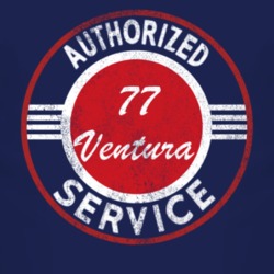 Authorized Service 1977 Pontiac Ventura Distressed Look Dark T Shirt