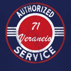 Authorized Service 1971 Chevy Veraneio Distressed Look Dark T Shirt