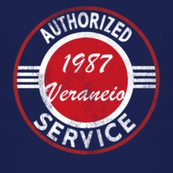 Authorized Service 1987 Chevy Veraneio Distressed Look Dark T Shirt