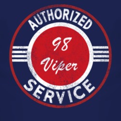 Authorized Service 1998 Chrysler Viper Distressed Look Dark T Shirt
