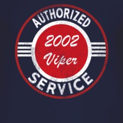 Authorized Service 2002 Chrysler Viper Distressed Look Dark T Shirt