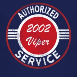 Authorized Service 2002 Dodge Viper Distressed Look Dark T Shirt