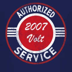 Authorized Service 2007 Chevy Volt Distressed Look Dark T Shirt