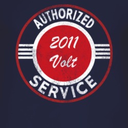 Authorized Service 2011 Chevy Volt Distressed Look Dark T Shirt
