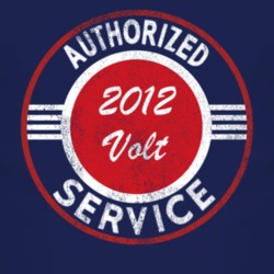Authorized Service 2012 Chevy Volt Distressed Look Dark T Shirt