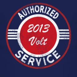 Authorized Service 2013 Chevy Volt Distressed Look Dark T Shirt