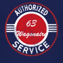 Authorized Service 1963 Studebaker Wagonaire Distressed Look Dark T Sh