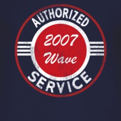 Authorized Service 2007 Pontiac Wave Distressed Look Dark T Shirt
