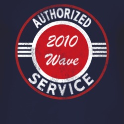 Authorized Service 2010 Pontiac Wave Distressed Look Dark T Shirt
