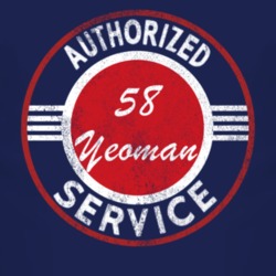 Authorized Service 1958 Chevy Yeoman Distressed Look Dark T Shirt
