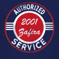 Authorized Service 2001 Chevy Zafira Distressed Look Dark T Shirt