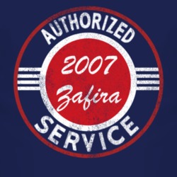 Authorized Service 2007 Chevy Zafira Distressed Look Dark T Shirt
