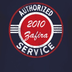 Authorized Service 2010 Chevy Zafira Distressed Look Dark T Shirt