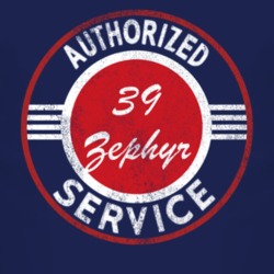 Authorized Service 1939 Lincoln Zephyr Distressed Look Dark T Shirt