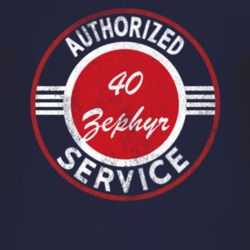 Authorized Service 1940 Lincoln Zephyr Distressed Look Dark T Shirt
