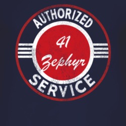 Authorized Service 1941 Lincoln Zephyr Distressed Look Dark T Shirt