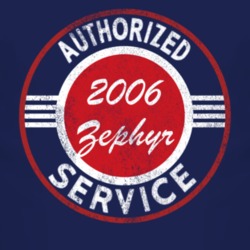 Authorized Service 2006 Lincoln Zephyr Distressed Look Dark T Shirt