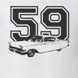 1959 MERCURY MONTEREY Side Black Graphic Year T Shirt