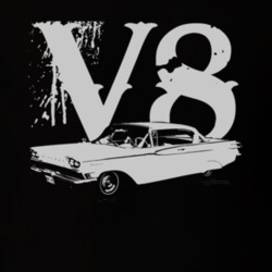 1959 MERCURY MONTEREY Side White Graphic V8 T Shirt