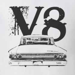 1963 MERCURY MONTEREY Rear Black Graphic V8 T Shirt