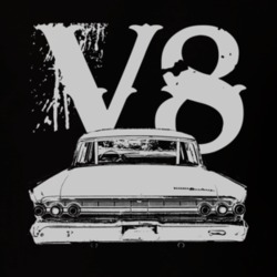 1963 MERCURY MONTEREY Rear White Graphic V8 T Shirt