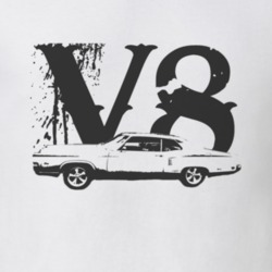 1969 MERCURY MONTEREY Side Black Graphic V8 T Shirt