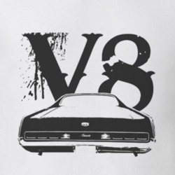1970_MERCURY MONTEREY Rear Black Graphic V8 T Shirt