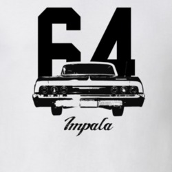 1964 Impala Rear View With Year And Model Light Color T Shirt