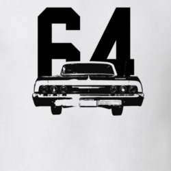 1964 Impala Rear View With Year Light Color T Shirt