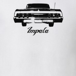 1964 Impala Rear View With Model Light Color T Shirt