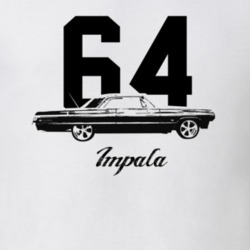 1964 Impala Side View With Year And Model Light Color T Shirt