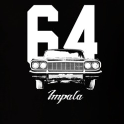 1964 Impala Grill View With Year And Model Dark Color T Shirt